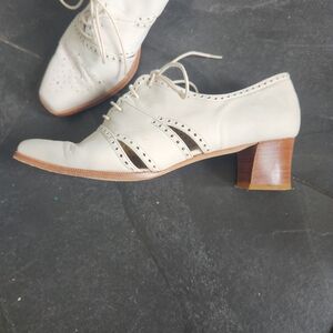 Joan & David Cream and Brown Oxford Heels